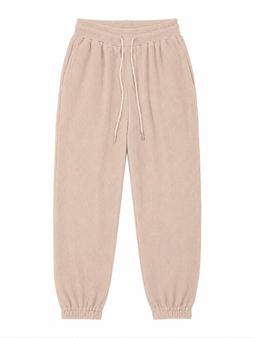 JLUXLABEL Waffle Knit Track Pants/Joggers in Cream